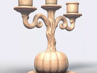 Pumpkin Candle Holder  Halloween Candelabra  3D Printable STL 3D print model