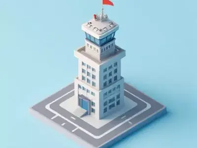 Air Traffic Airport Control Tower 3D model