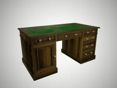 Antique desk Low-poly 3D model