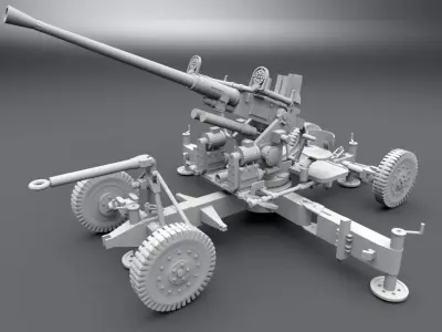 Bofors 40mm Cannon Scale Model 3D print model