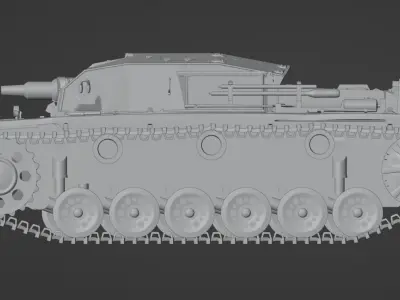 H0 1-87 scale WW2 StuG III Ausf A 3D print model