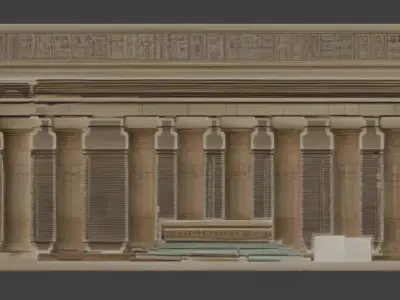 Ancient Egyptian Ritual Courtyard 3D Environment Analysis 3D model