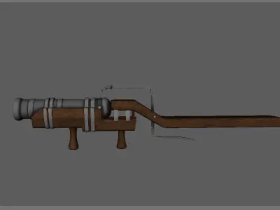 Medieval Firearm HandCannon 3D Model Lowpoly Low-poly 3D model purchase