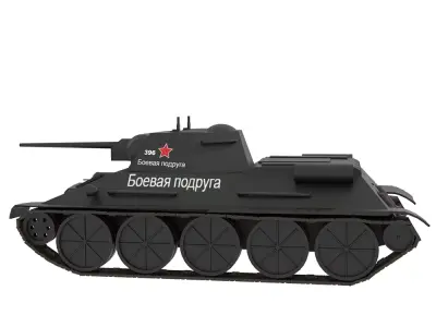 WW2 Soviet T-34 Tank the Fighting Girlfriend 3D model