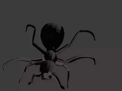 Ant rigged animated game ready Low-poly 3D model