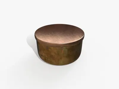 Box Casper Steel Gold Low-poly 3D model