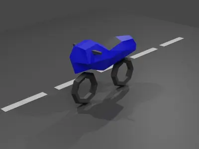 Lowest Poly Motorcycle 4 Color Pack Low-poly 3D model