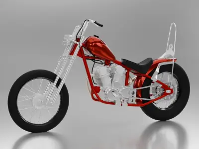 Honda TIGER V - TWIN Chopper Custom 3D model