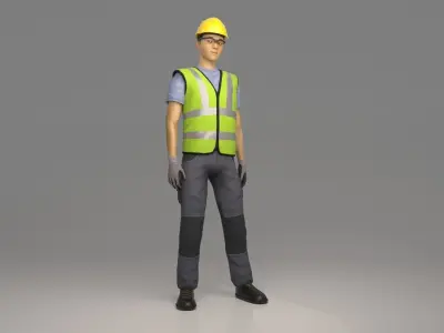Working Men - Kim Low-poly 3D model