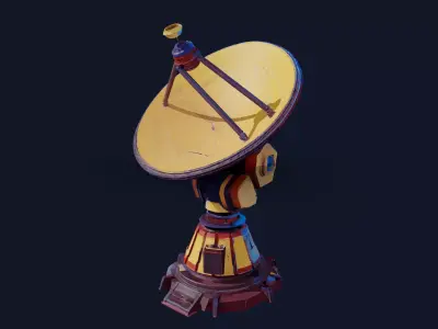  Satellite Dish 3D Model - Sci-Fi Communication Antenna Prop 3D model