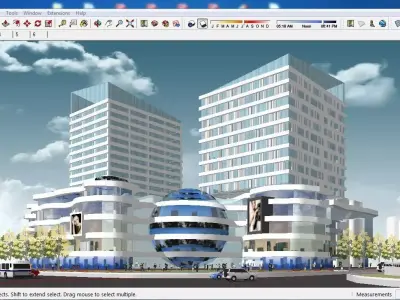Sketchup Commercial Complex K3 Free 3D model