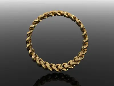 Cuban Link Band Ring SIZE 7 3D print model