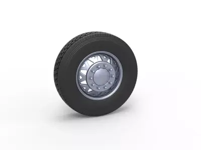 Front custom wheel of semi truck Scale 1 to 25 3D print model