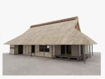 Japanese traditional style private house 3D model