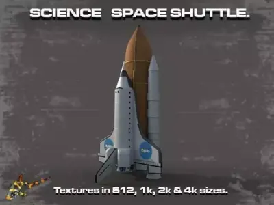 SCIENCE SPACE SHUTTLE Low-poly 3D model