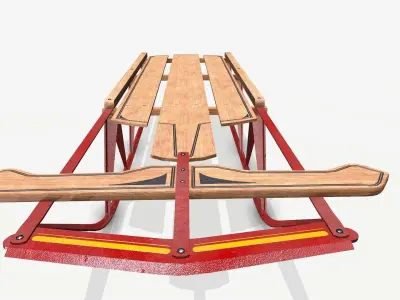 Snow Sled A Low-poly 3D model