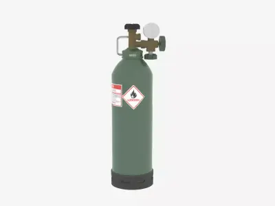 Professional 3D Medical Oxygen Tank Pressure Gauge Valve System 3D model