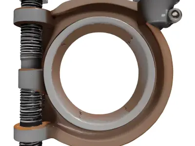 Industrial Pipe Clamp Component 3D model