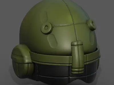Helmet scifi military futuristic technology  Low-poly 3D model