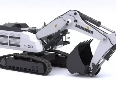 Liebherr R 9100 G6 Large Excavator 3D model