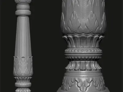 Indian Classic Pillar - 3DP Ready 3D print model