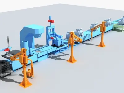 Industrial Equipment 1-Production Line 3D model