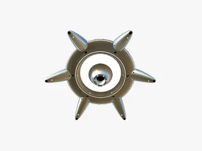 Alien Spaceship UFO G02 Aluminum - Sci Fi Spacecraft Design Low-poly 3D model