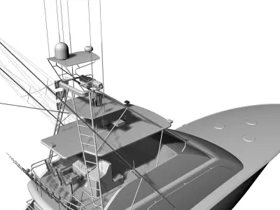 74 Foot Sportfisher Motor Yacht 3D model