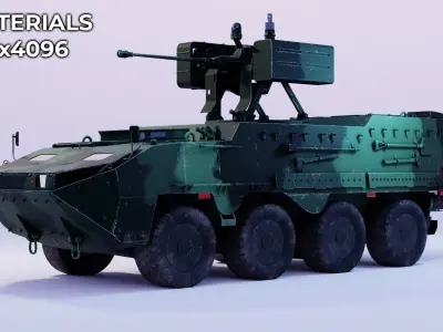 Pandur II 8x8 - Blender Asset Low-poly 3D model