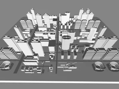 Buildings City building industrial park commercial housing 3D model V1