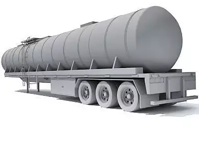 Detailed no texture Tanker Trailer 13 3D model