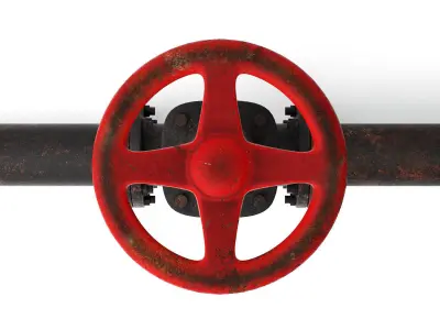 Aged Industrial Pipe Valve  3D model