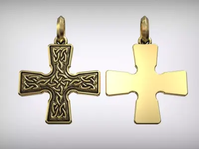 Celtic Knot Pendant Traditional Celtic Interlace Nordic Cross Free 3D print model
