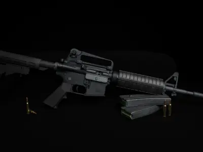 M4A1 Carbine Low-poly 3D model order