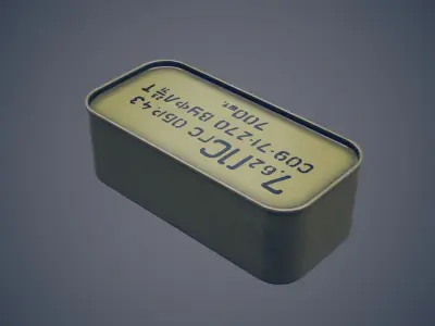Soviet ammunition canister Low-poly 3D model