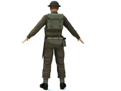 WWII British soldier 3D model