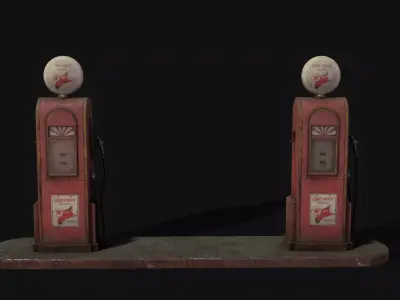 Abandoned Gas Pump Low-poly 3D model