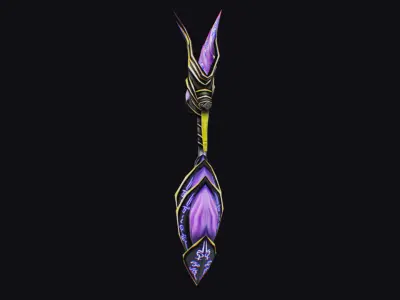 Magic Wand Rod Stick Fairy Staff Scepter Inventory Item Low-poly 3D model
