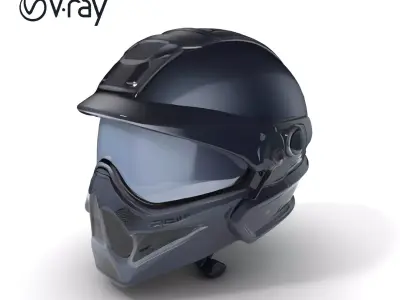 Futuristic Tactical Helmet Model Pack Low-poly 3D model