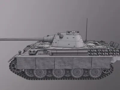 Panther F Tank  Low-poly 3D model