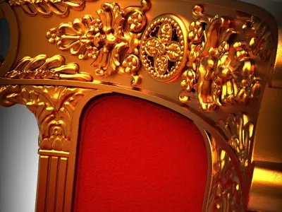 Golden chair 3D model