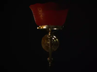 Victorian Wall Gas Lamp 3D model
