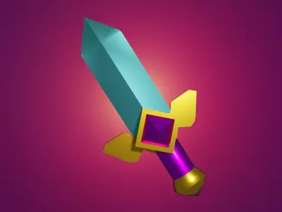 Low poly Sword 3d model Low-poly 3D model