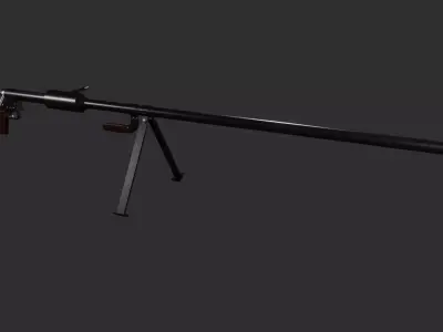 PTRD Anti-Tank Rifle Free 3D model