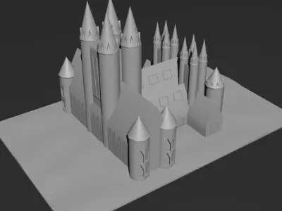 Low Poly Castle 7  Low-poly 3D model