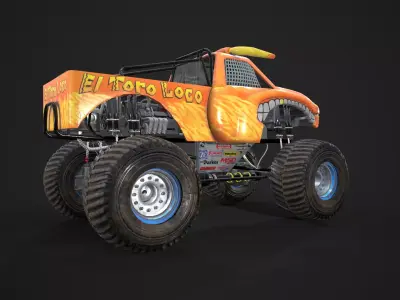 Monster truck  Low-poly 3D model