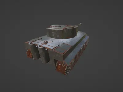 Tiger Tank Low-poly 3D model from CGTrader