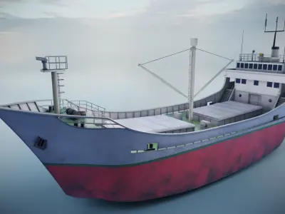Cargo Ship Low-poly 3D model