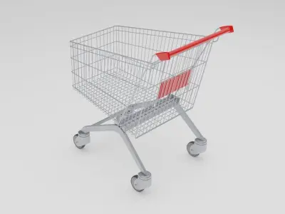 Shopping cart 3D model 2