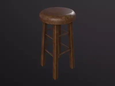 Stool 3D Model Low-poly 3D model